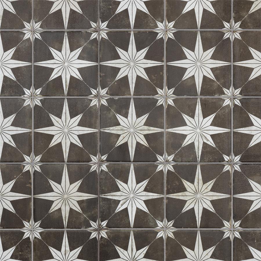 SomerTile - Harmonia 13 in. x 13 in. Ceramic Tile - Kings Star Night Variation 3