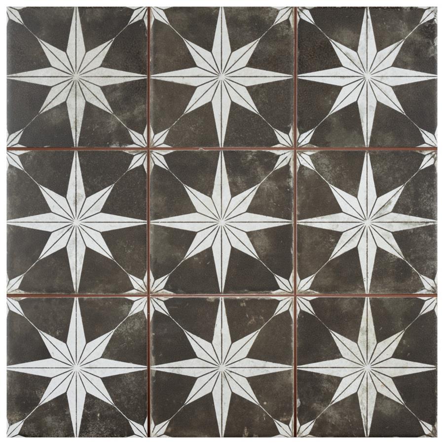 SomerTile - Harmonia 13 in. x 13 in. Ceramic Tile - Kings Star Night