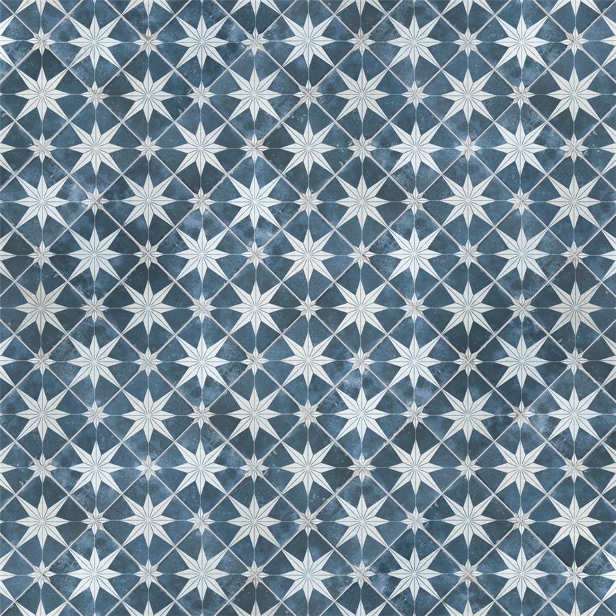 SomerTile - Harmonia 13 in. x 13 in. Ceramic Tile - Kings Star Sky Variation 2