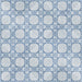 SomerTile - Harmonia 13 in. x 13 in. Ceramic Tile - Floral Lattice Blue Diagonal Variation