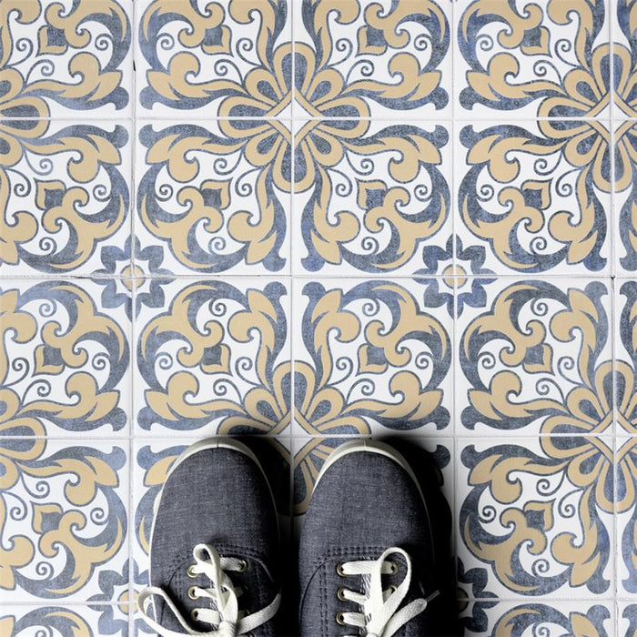 SomerTile - Harmonia 13 in. x 13 in. Ceramic Tile - Royal Bloom Floor Install