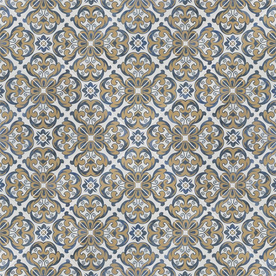 SomerTile - Harmonia 13 in. x 13 in. Ceramic Tile - Royal Bloom Variation 2