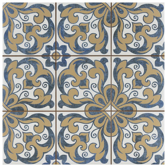SomerTile - Harmonia 13 in. x 13 in. Ceramic Tile - Royal Bloom