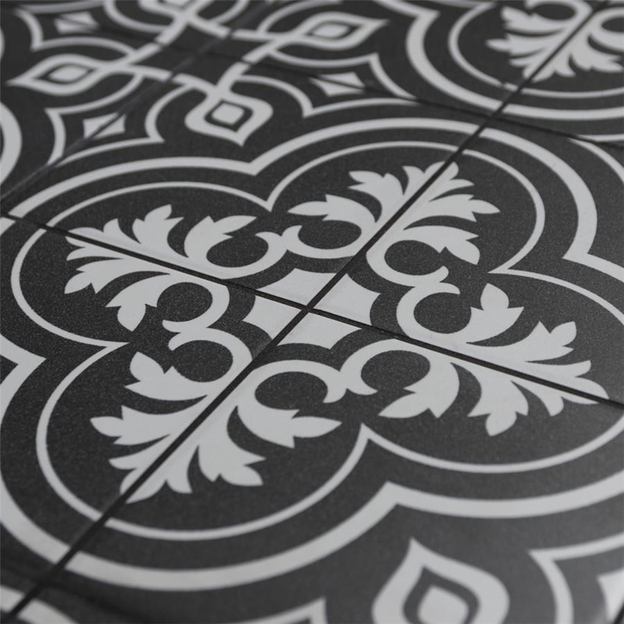 SomerTile - Harmonia 13 in. x 13 in. Ceramic Tile - Vintage Black Close