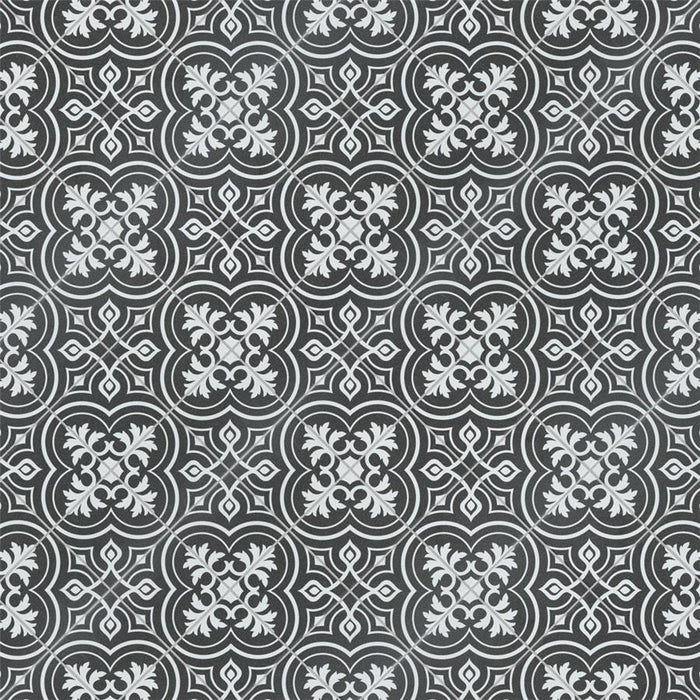 SomerTile - Harmonia 13 in. x 13 in. Ceramic Tile - Vintage Black Variation 2
