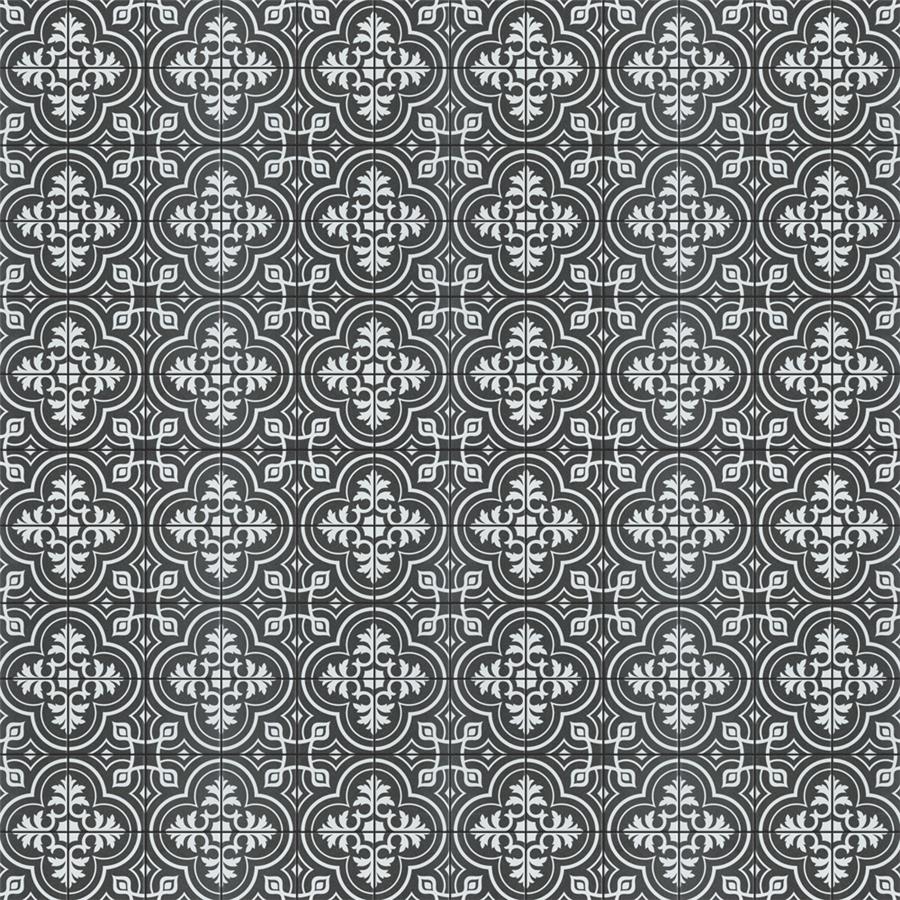 SomerTile - Harmonia 13 in. x 13 in. Ceramic Tile - Vintage Black Variation 3