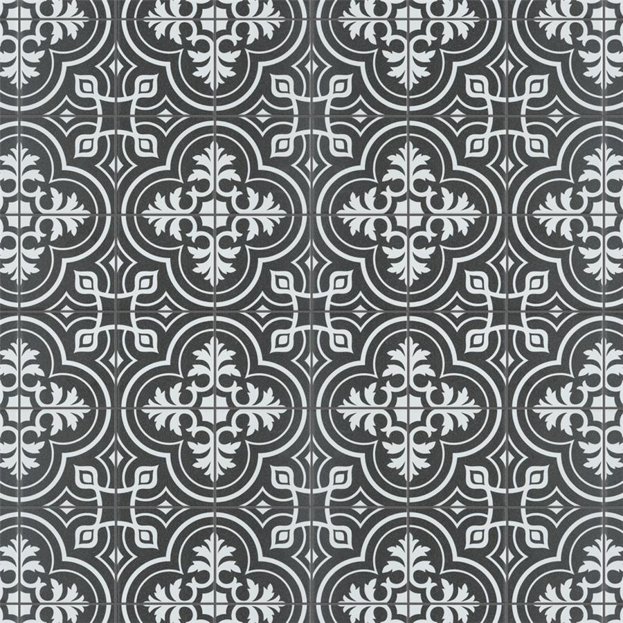 SomerTile - Harmonia 13 in. x 13 in. Ceramic Tile - Vintage Black Variation