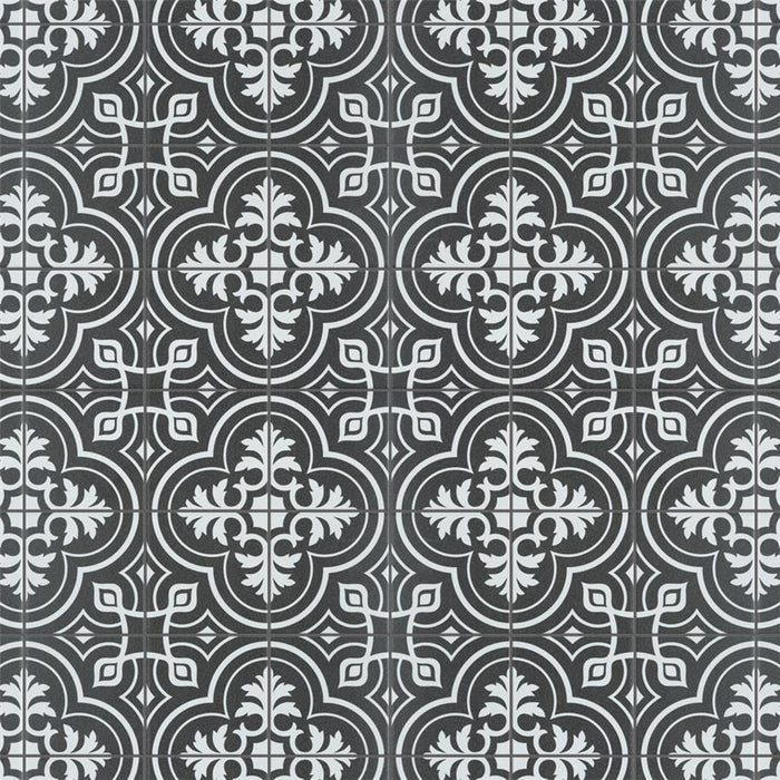 SomerTile - Harmonia 13 in. x 13 in. Ceramic Tile - Vintage Black Variation