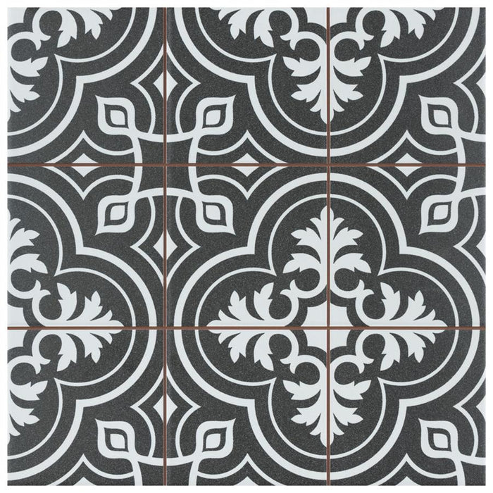 SomerTile - Harmonia 13 in. x 13 in. Ceramic Tile - Vintage Black