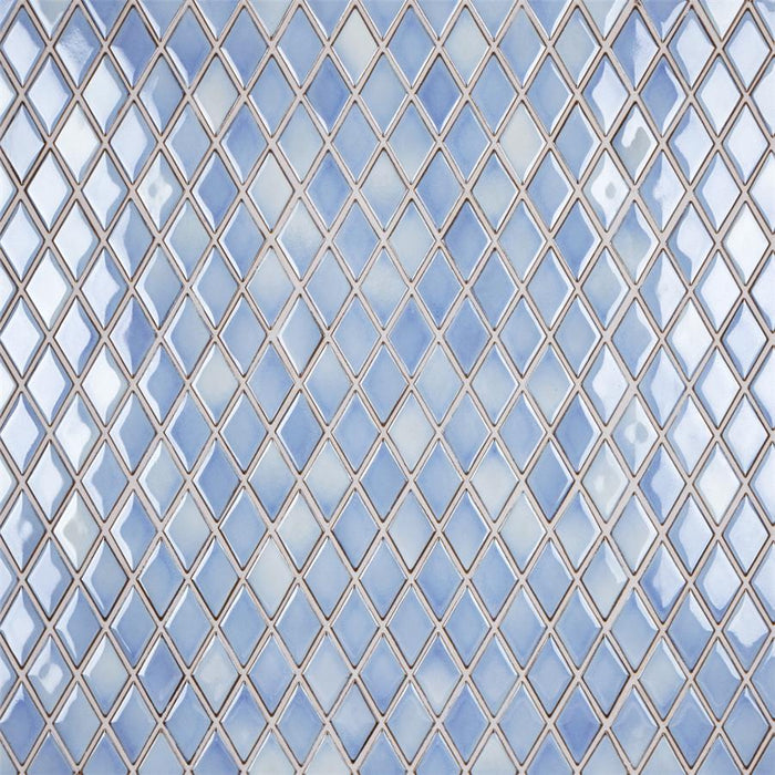 SomerTile - Hudson Kite Porcelain Mosaic - Frost Blue Variation
