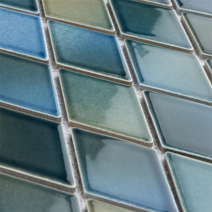 SomerTile - Hudson Kite Porcelain Mosaic - Lagoon Close