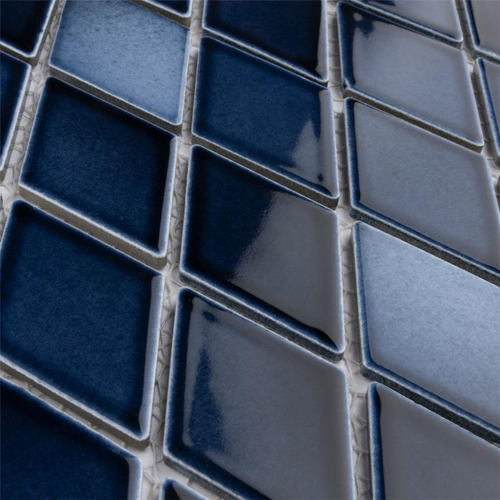 SomerTile - Hudson Kite Porcelain Mosaic - Midnight Close View