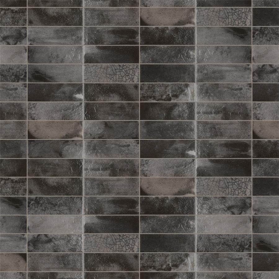 SomerTile - Kings Raku Ceramic Wall Tile – Black Variation 2