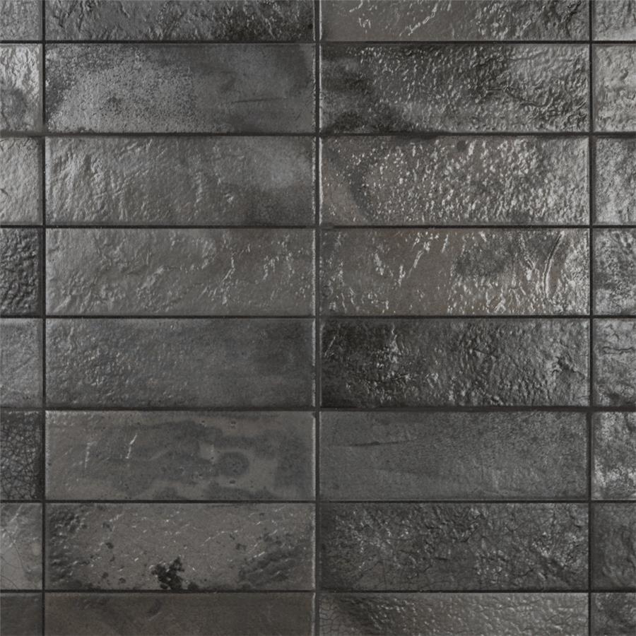 SomerTile - Kings Raku Ceramic Wall Tile – Black Variation