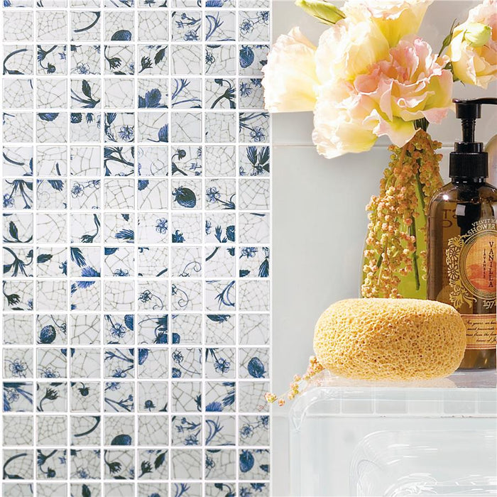 SomerTile - Strawberry Fields Porcelain Mosaic Room Scene