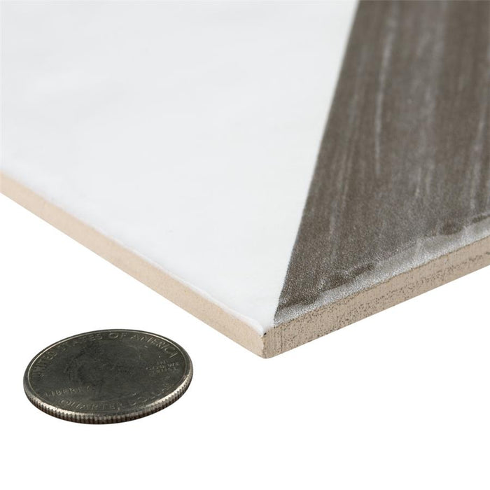 SomerTile - Triangle 6”x 6” Ceramic Wall Tile - Rustique Glossy Brown Close