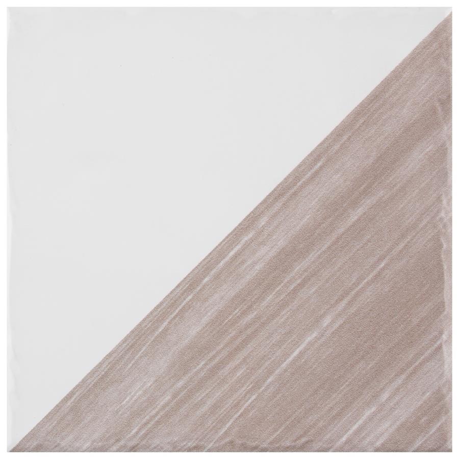 SomerTile - Triangle 6”x 6” Ceramic Wall Tile - Rustique Glossy Taupe