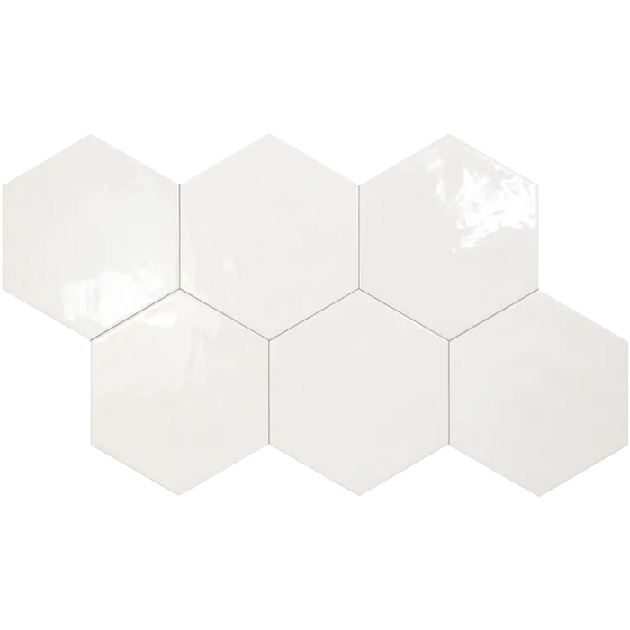  Arizona Tile - Spark Series - 6" x 7" Ceramic Hex Tile - Glossy White