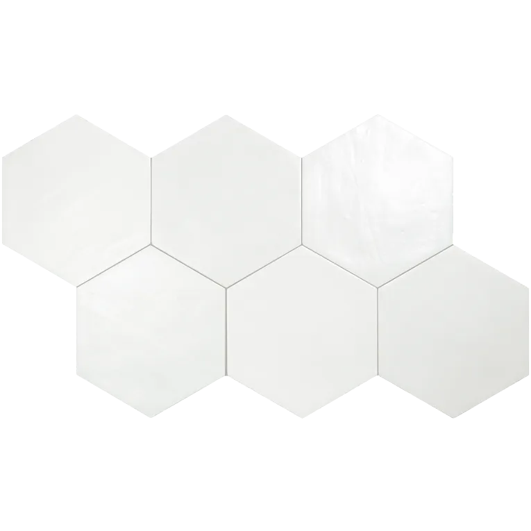 Arizona Tile - Spark Series - 6&quot; x 7&quot; Ceramic Hex Tile - White