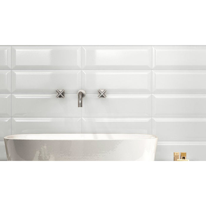 Stonepeak Ceramics - Adamas 4 in. x 12 in. Albus Porcelain Wall Bullnose