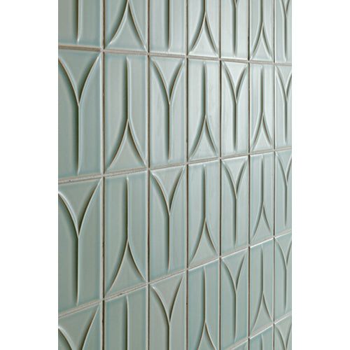 Maniscalco - Takao Series 3 in. x 6 in. 3D Porcelain Tile - Blue Beech Wall Install