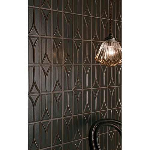 Maniscalco - Takao Series 3 in. x 6 in. 3D Porcelain Tile - Red Cedar Installed