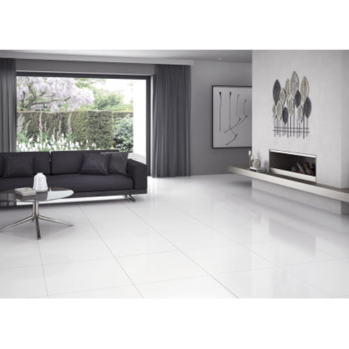 Tamiami - Blanco 24" x 24" Rectified Porcelain Tile - Blanco Matte Room Scene