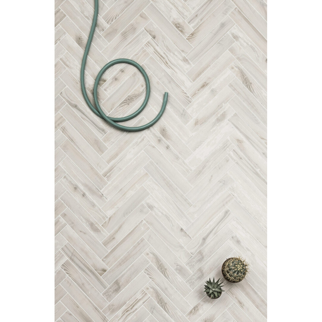 Tamiami - Legnetti 2.5&quot; x 12&quot; Porcelain Tile - Bianco Floor Install