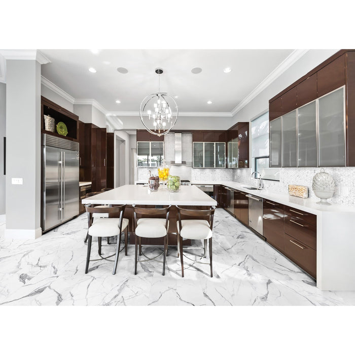 Tesoro - Mayfair 12 in. x 24 in. Porcelain Tile - Statuario Venato Polished