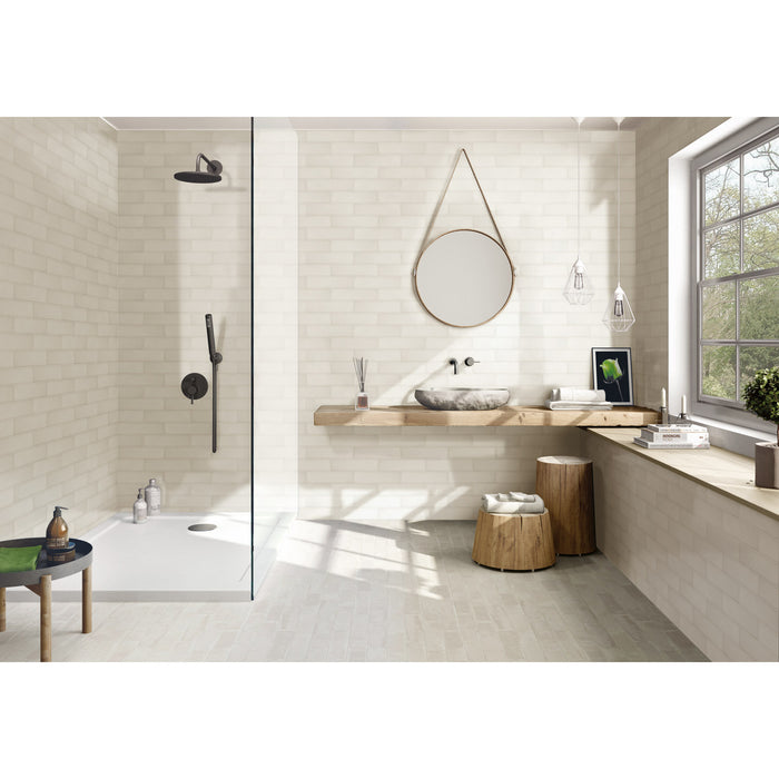 Tesoro - Albatross 3 in. x 12 in. Ceramic Wall Tile - Cream Deco Room Scene