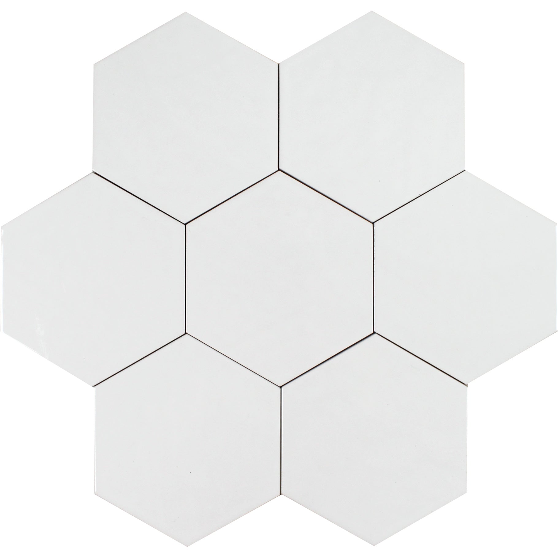 Tesoro - Albatross Hex 7 in. x 8 in. Ceramic Wall Tile - White Matte