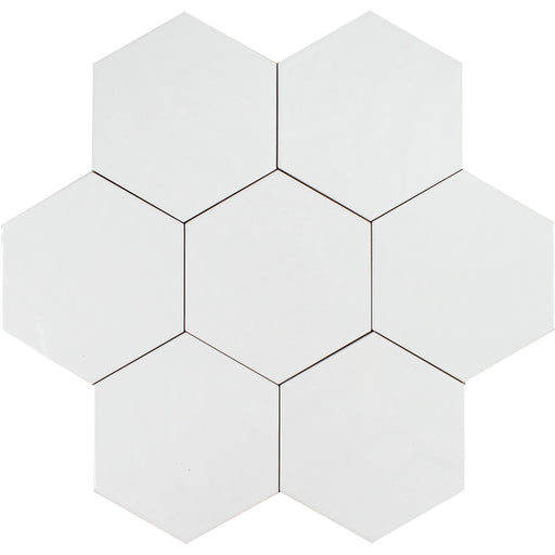 Tesoro - Albatross Hex 7 in. x 8 in. Ceramic Wall Tile - White Matte