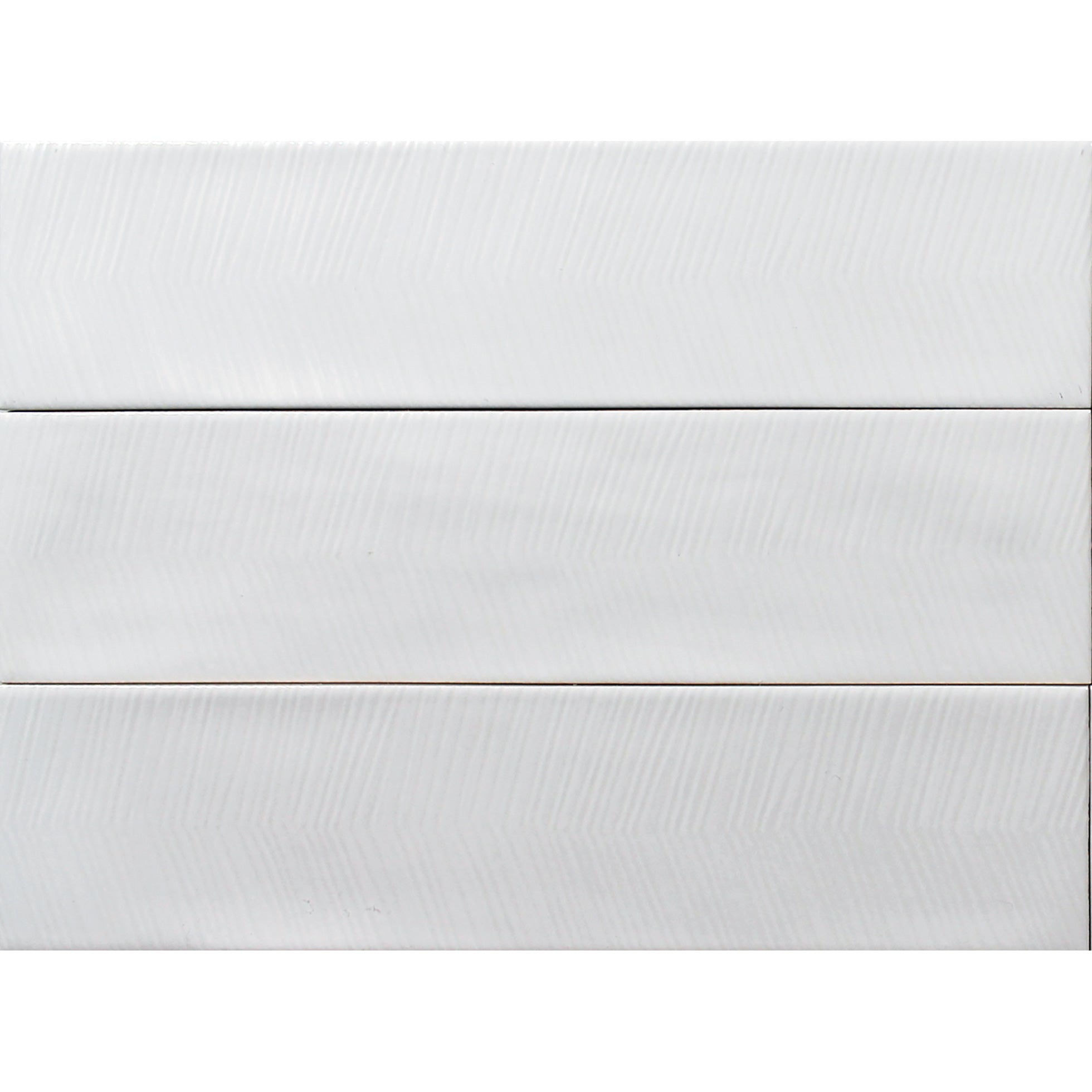 Tesoro - Albatross 3 in. x 12 in. Ceramic Wall Tile - White Deco