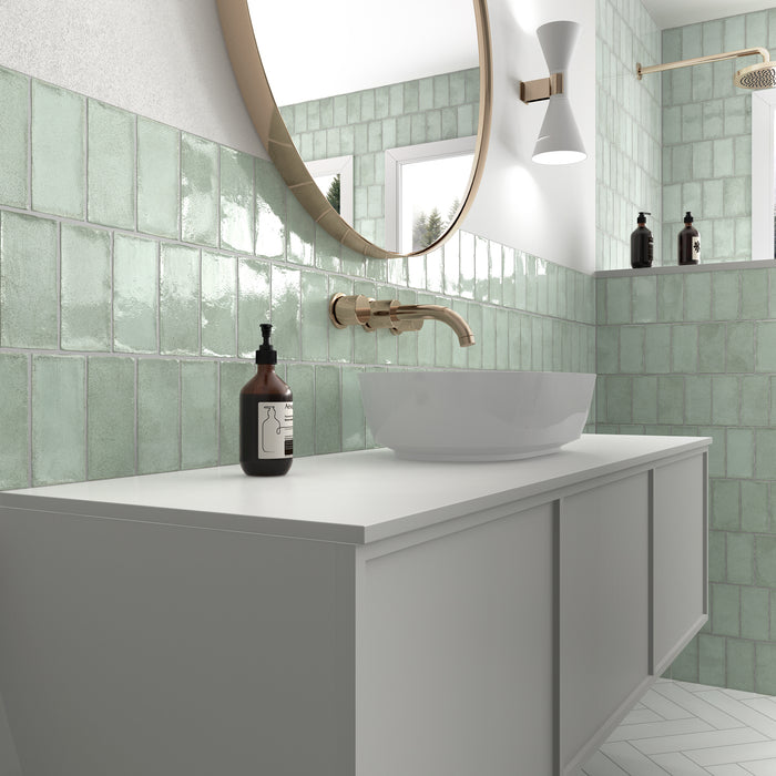 Tesoro - Altea 3 in. x 6 in. Wall Tile - Matcha Installed