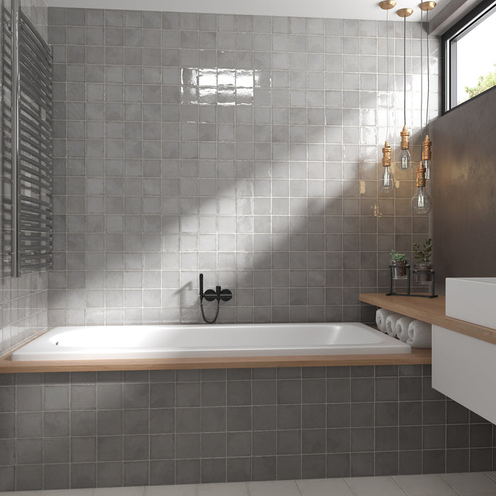 Tesoro - Altea 4 in. x 4 in. Wall Tile - Smoke Installed
