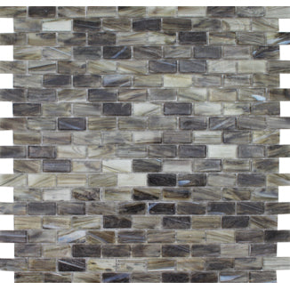 Aquatica by Tesora - Aurora Series 1/2 in. x 1 in. Glass Mosaic- Carbon