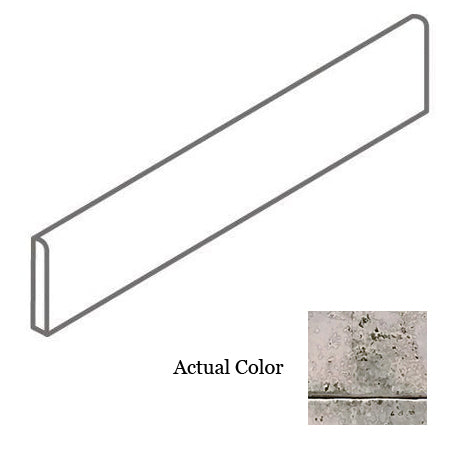 Tesoro Decorative Collection - Grunge Ceramic 3 in. x. 12 in. Bullnose Wall Tile - Grey