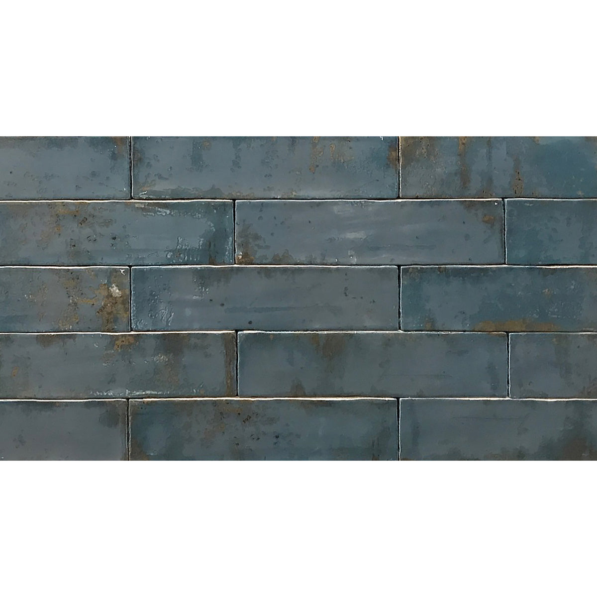 Tesoro Decorative Collection - Grunge Ceramic 3 in. x. 12 in. Wall Tile - Blue
