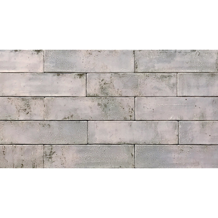 Tesoro Decorative Collection - Grunge Ceramic 3 in. x. 12 in. Wall Tile - Grey