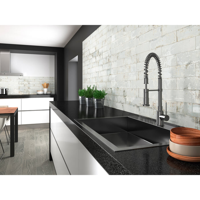Tesoro Decorative Collection - Grunge Ceramic 3 in. x. 12 in. Wall Tile - Iron