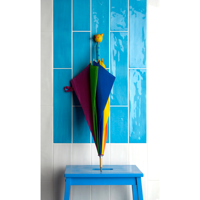 Tesoro - Joyful 4" x 16" Subway Tile - Azure Wall Installed