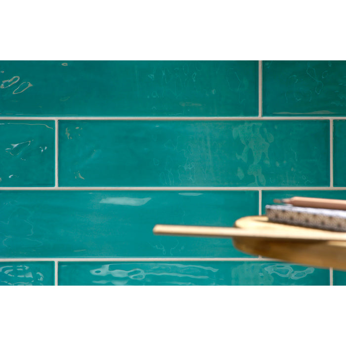Tesoro - Joyful 4" x 16" Subway Tile - Turquoise Close View