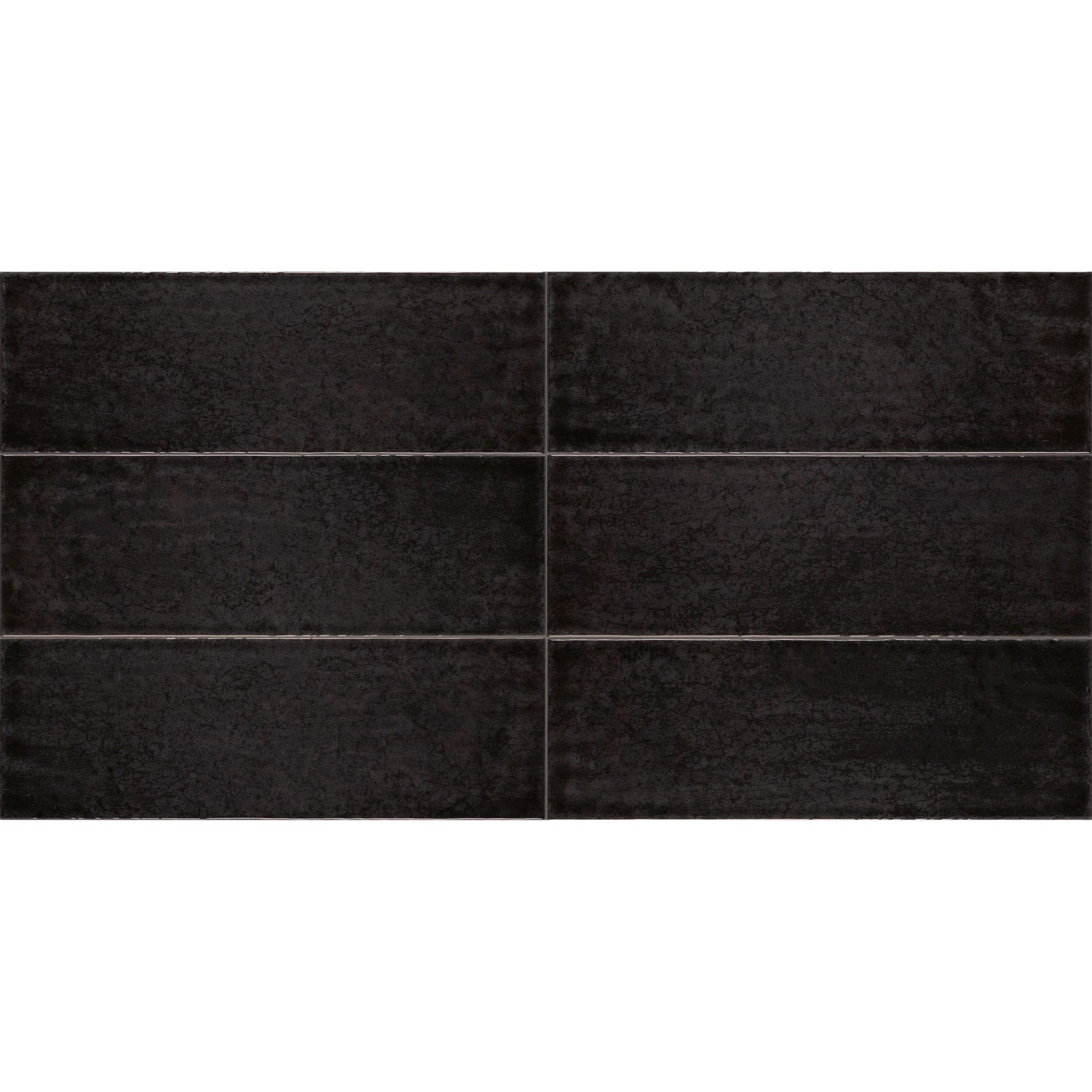 Tesoro - Maiolica 4 in. x 12 in. Ceramic Wall Tile - Nero