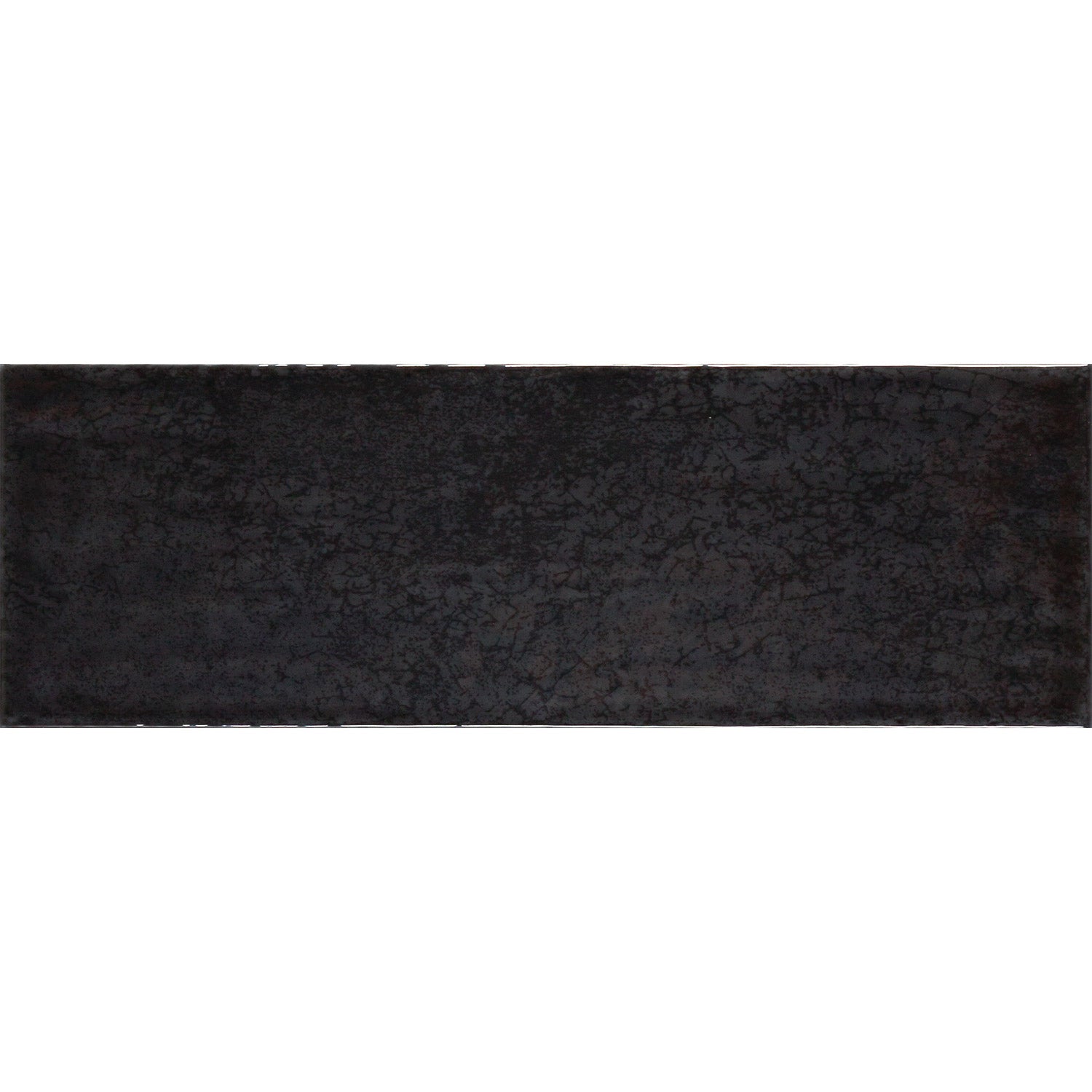 Tesoro - Maiolica 4 in. x 12 in. Ceramic Wall Tile - Nero