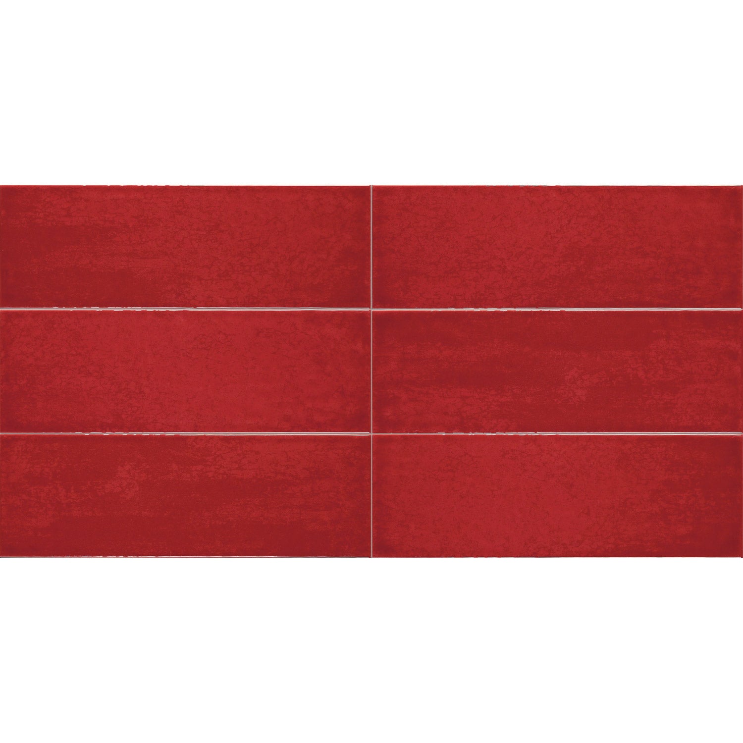 Tesoro - Maiolica 4 in. x 12 in. Ceramic Wall Tile - Rosso