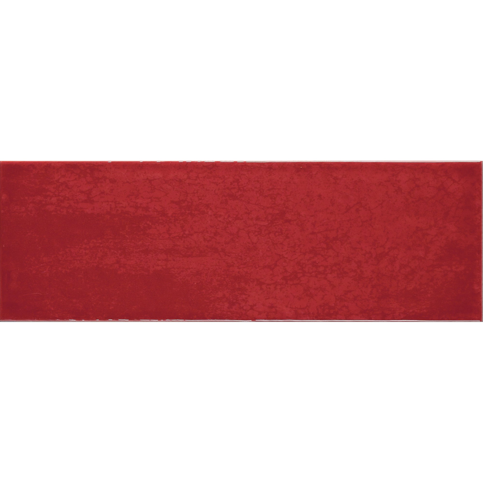 Tesoro - Maiolica 4 in. x 12 in. Ceramic Wall Tile - Rosso