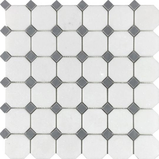 Tesoro Metropolitan Blends - Octagon Thassos with Bardiglio Dot