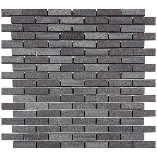 Tesoro Metropolitan Contempo - Basalt Multi Finish 5/8 in. x 2 in. Multi Strip Mosaic