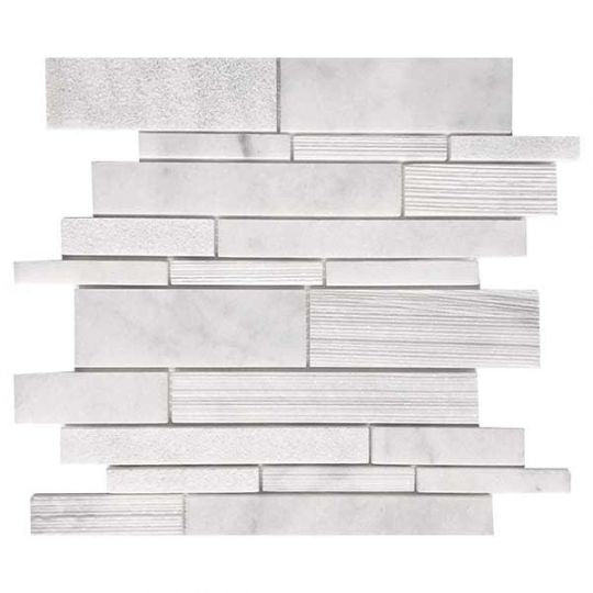 Tesoro Metropolitan Contempo - Carrara Multi Finish Random Linear Mosaic