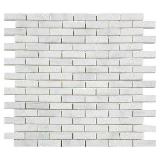 Tesoro Metropolitan Contempo - Multi Finish Carrara 5/8 in. x 2 in. Multi Strip Mosaic